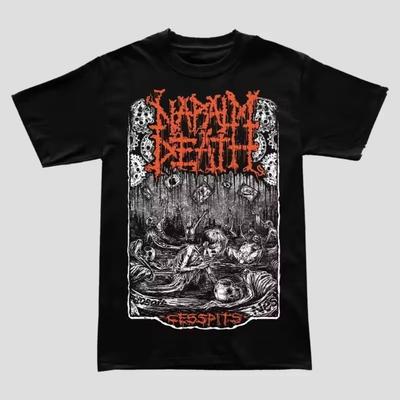 Camiseta Nueva 2025 de Napalm Death Grinding Heavy Metal Algodón Cuello Redondo Estilo Urbano Hip-hop Top Retro Cómoda Camiseta Urbana
