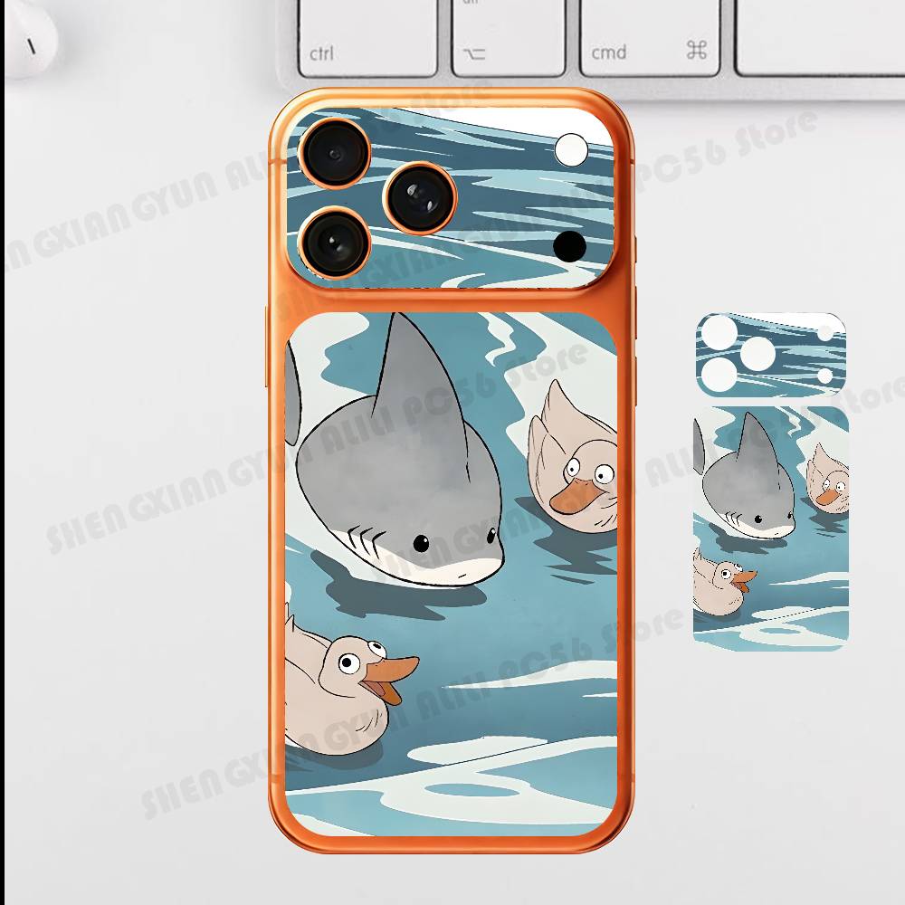Cut Shark Plain Decal Skin For IPhone17 Pro ProMax Back Film Cover Wrap Anti-scratch Durable Sticker