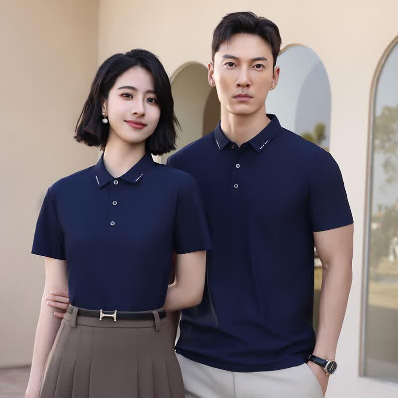 

Buzhiyi Men s Business Casual Short Sleeve Polo Shirt S-4XL