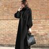 Women Winter Coat Formal Business Style Turn-down Collar Double Buttons Calf Length Overcoat OL Commuting Jacket Solid Color Thick Outerwear