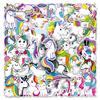 51 Piece Cute Rainbow Horse Graffiti Stickers for Tablets, Scooters & More - Waterproof & Decorative