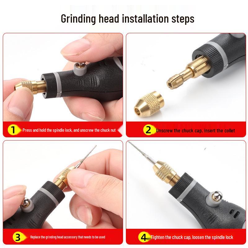 Wireless Mini Electric Grinder: Rechargeable Lithium Battery Handheld Tool for Grinding, Drilling, Engraving & Polishing