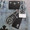 99150 CHROME HEARTS Pánské a dámské trendy džíny v americkém stylu s látkovými nášivkami, výšivkou, ležérní a módní high street kalhoty