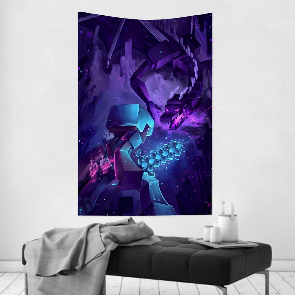 Anime Game HD MMinecraftS Tapestry Room Decor Wall Cloth Party Hanging Background Room Decor Baby Room