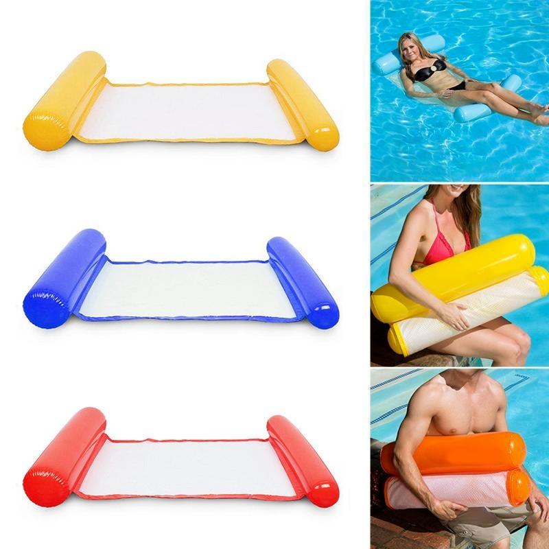 Amaca gonfiabile ad acqua con schienale galleggiante, drenaggio superiore, sedia da piscina, sedia galleggiante per feste, divano, letto galleggiante pieghevole estivo