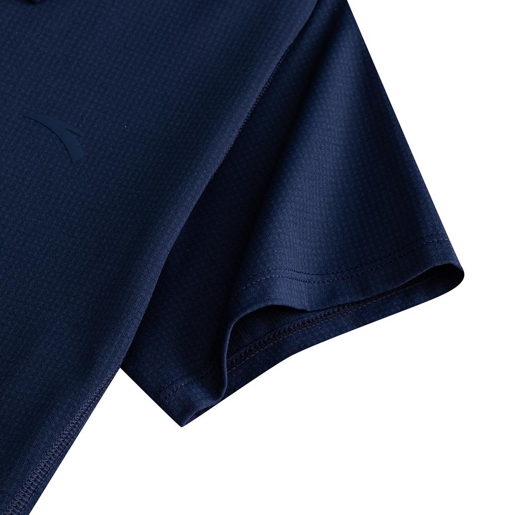 Anta Training Moisture-Wicking Quick-Dry Short Sleeve Polo Shirt Summer T-Shirt Women tops Denim-Starry-Blue 962627110-5