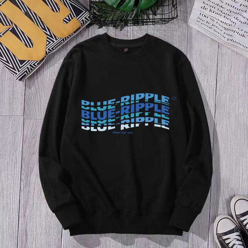 Men's 2023 Trendy Sports Hoodie, Loose Fit, Plus Size, Round Neck, Printed Autumn/Winter Internet Celebrity Style.