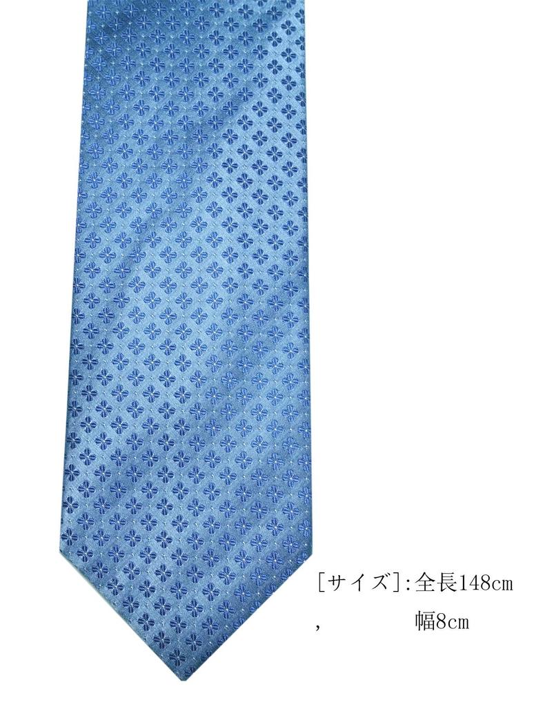 [Towergem] Men's Tie 100% Silk Jacquard Red and Blue