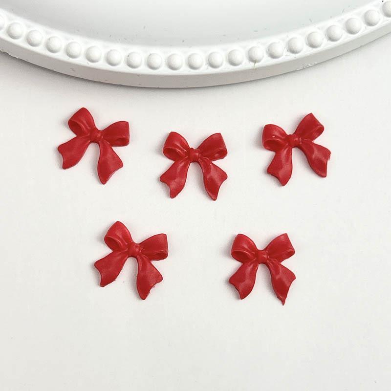 Hot-Selling Bowknot Nail Art Accessories Macaron Color Solid Color Ribbon Bowknot Mixed Pack красный