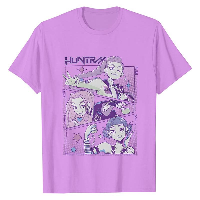 LUXEON Kpop Demon Hunters T Shirt Short SleeveT-shirt Cute Harajuku T Shirt