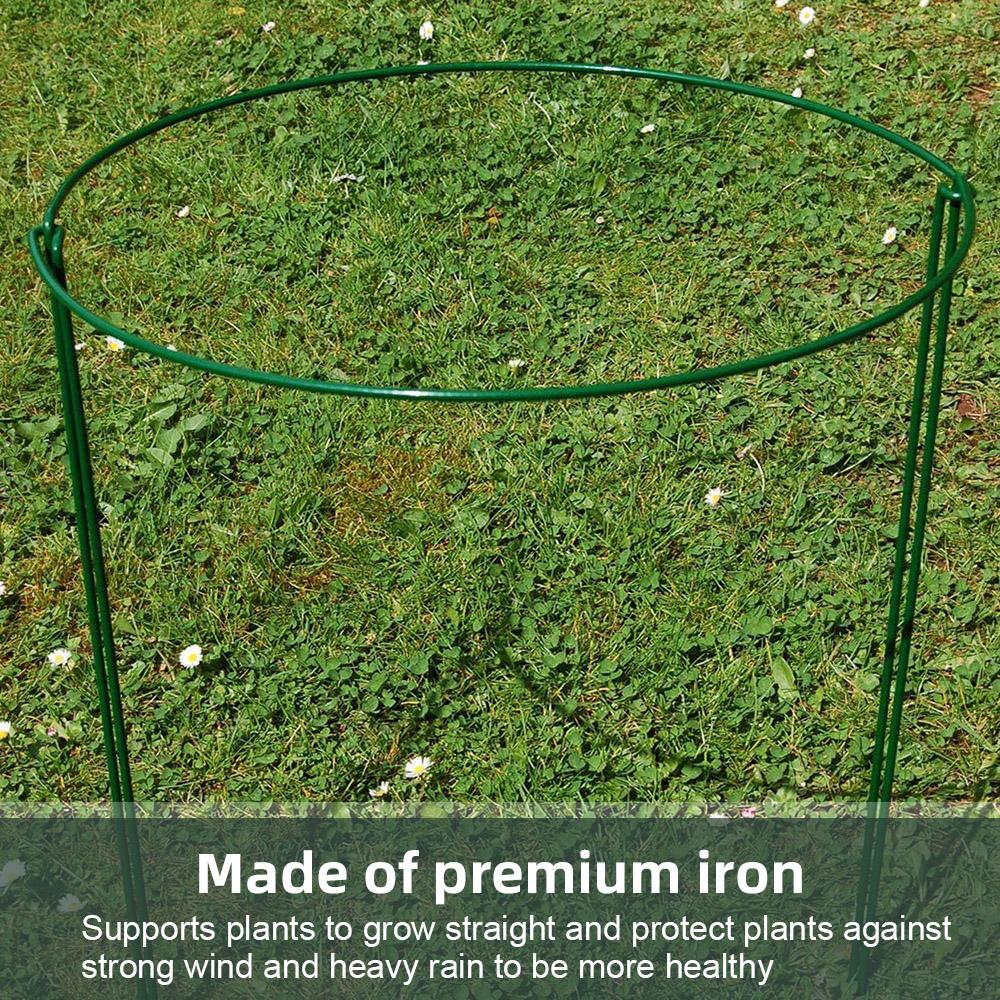 2-Pack Half Round Metal Green Garden Support Stake Garden Plant Support Wire Cage for Rose Flowers Vine Tomato (9.8'' Wide x 15.7'' High)