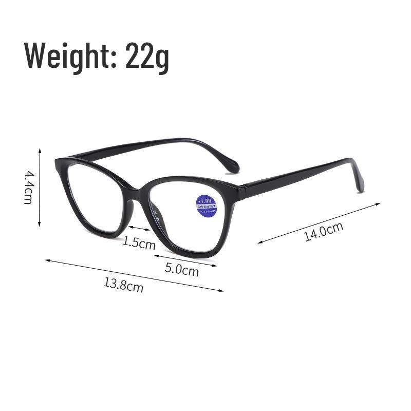 Cat Eye Anti-Blue Light Ultra-Light Fashionable Large Frame HD Reading Glasses