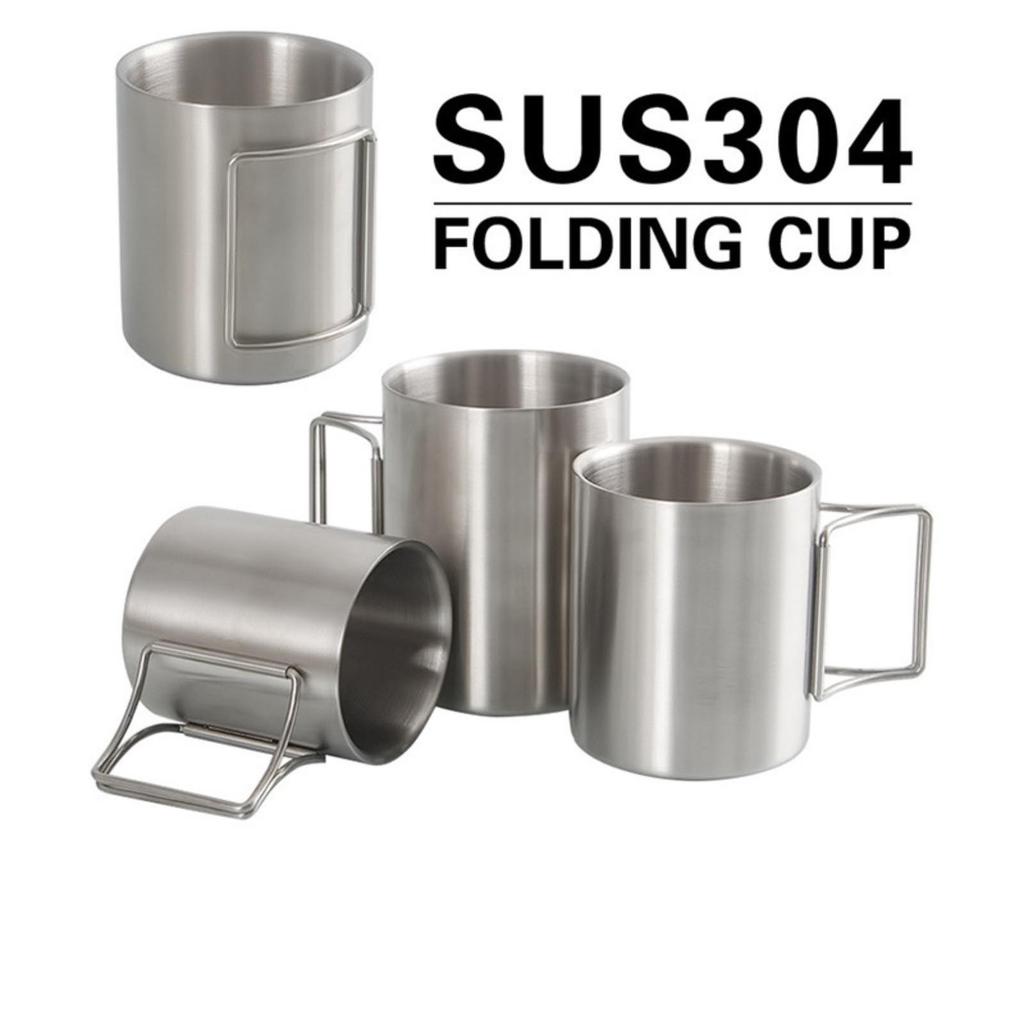 Stainless Steel Folding Water Cup Outdoor Camping Portable Cup