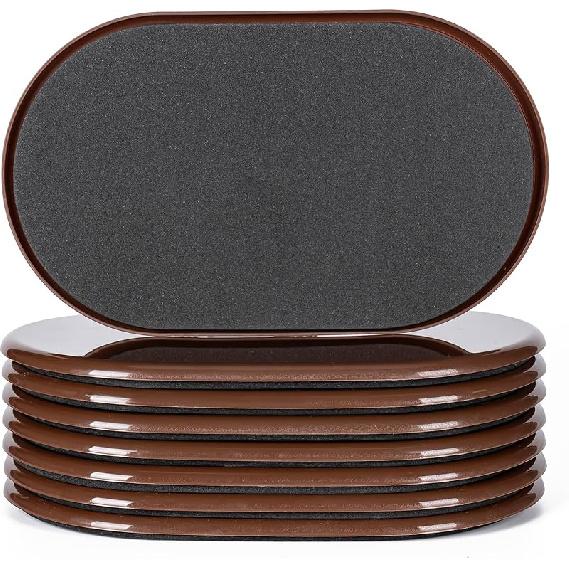 Furniture Sliders, 8 Pcs 3 1/2'' Furniture Sliders Pads for Hardwood Floors, Chair Legs Floors Protectors, Reusable Round Glides Glider, Heavy Duty