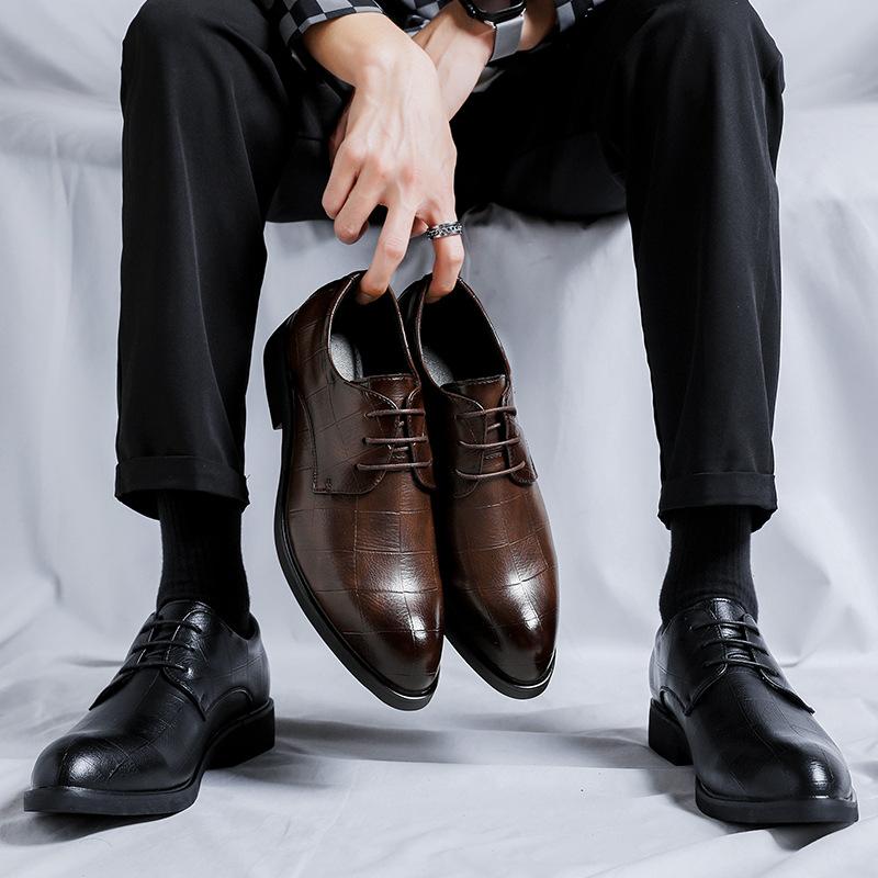 Fashion Spring Autumn Business Formal Black Casual Shoes for Men Fashion New Designer Microfiber Dress Shoes Male