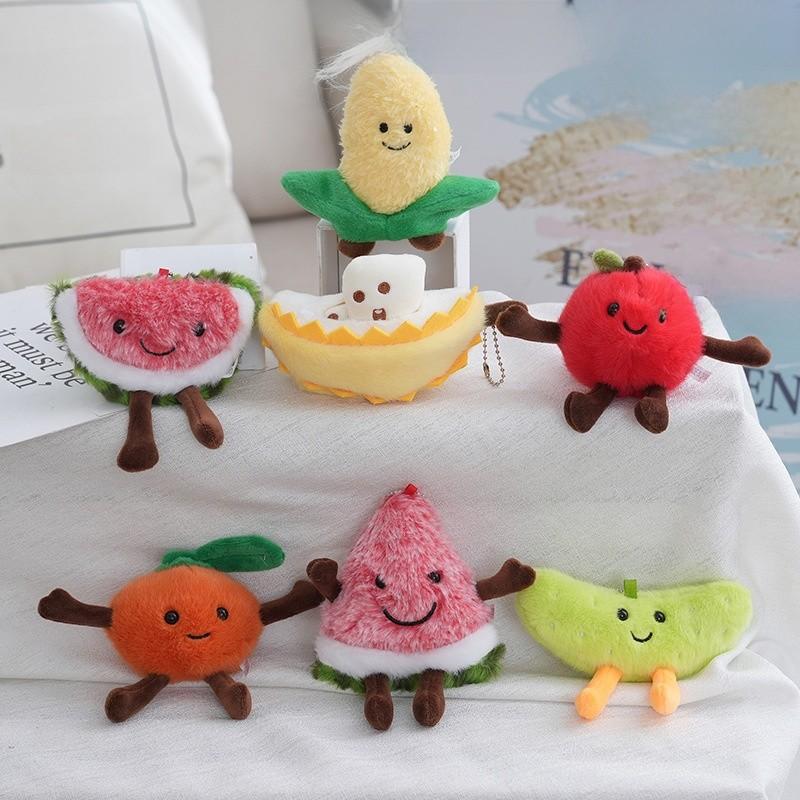 Plush Fruit Keychain Cute Cartoon Bag Pendant For Kids And Teens