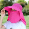 Women Wide Brim Face Mask Sun Hat Detachable Neck Face Flap Ponytail UV Protection Visor Hat Garden Fishing Hiking