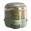 Rotating Grain Storage Bin Large Capacity 6 Grids Design Moisture-Proof Transparent Rice Container Cereal Dispenser Bucket