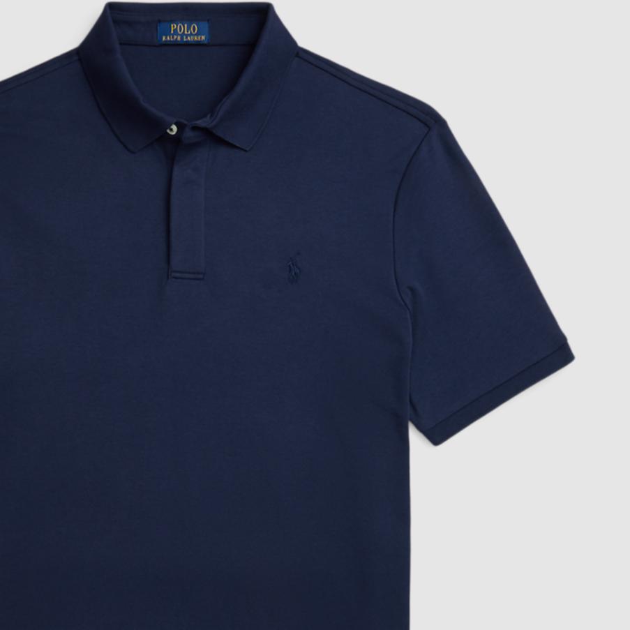 Polo Ralph Lauren Einfarbig Logo Bestickt Pullover Lässig Kurzarm Poloshirt Herren Oberteile Elegant-Dunkelblau MNPOKNI1N822975-410