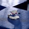 Open Ring Fox Charm Women Full Diamond Adjustable Statement Jewelry Trendy Gift
