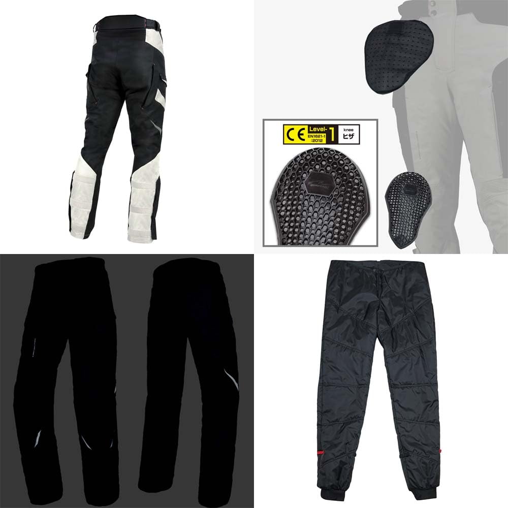 ROUGH ROAD Motorcycle Adventure Series Dualtex Adventure Herringbone Size & All-Season Pants, Silver, L, RR7108SP-SV3