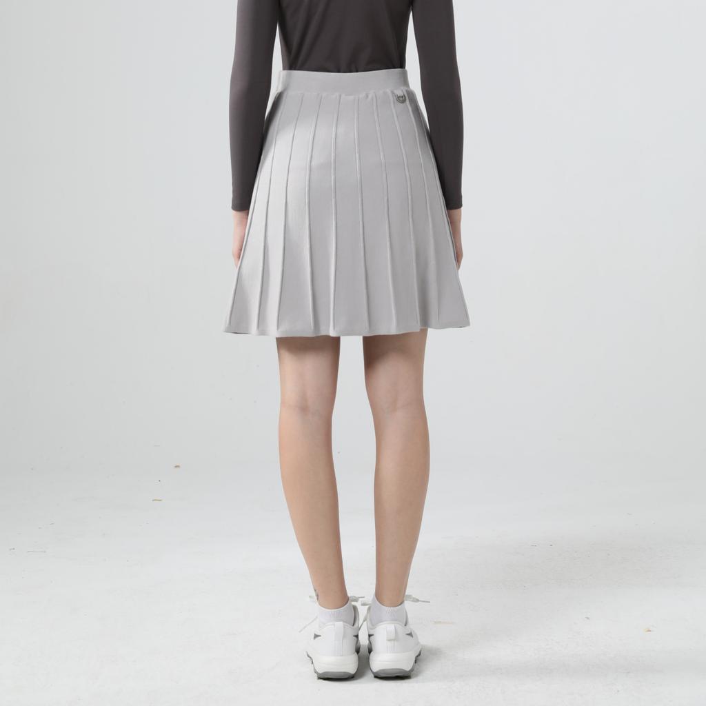 E.PARCA Knit Pleated Skirt (Gray)