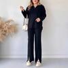 2025 European & American Fall Ribbed Knit Zipper Homewear Two-Piece Set