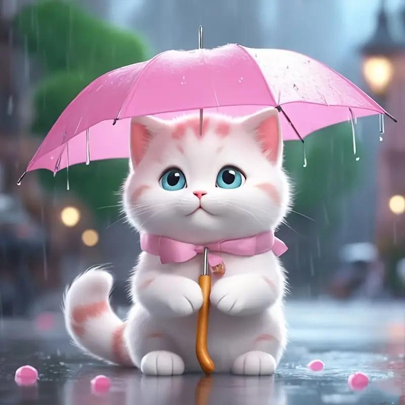New Arrivals Diamond Painting Animal Cat 5d Diy Full Drill Mosaic Umbrella Art Gift Home Decoration Craft Kit