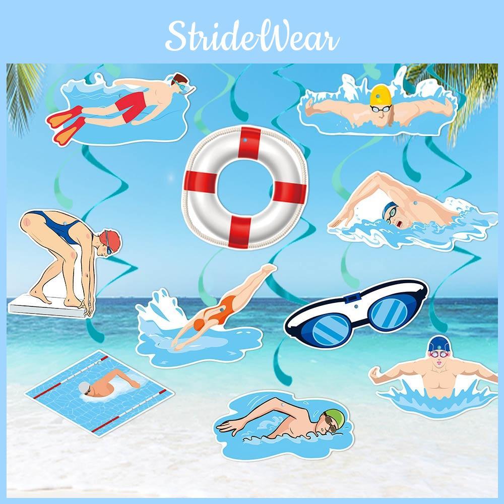 Swimming Summer Themed Birthday Party Activity Decoration Spiral Pendant