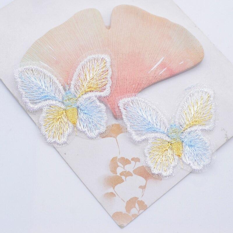 12 Stück 50 x 40 mm Mirage bestickte Netz-Schmetterlings-Applikationen für Kleidung, Hut, Nähen, Flicken, DIY, Kopfbedeckung, Haarspangen, Bogen-Zubehör