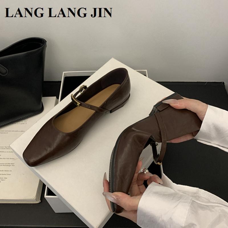 New Fashion Footwear Flats Ballet Shoes Brand Designer Women Casual Loafer Mary Janes Shoes Square Toe Ballerina Soft Shoe Mujer