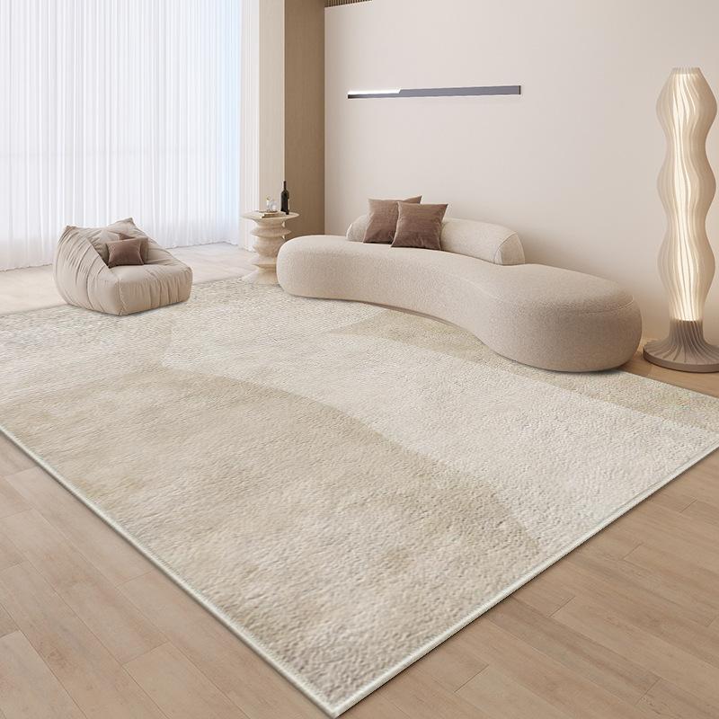 Minimalist Beige Geometric Pattern Rug Anti Slip Wear Resistant Floor Mat For Living Room Sofa Bedroom Home Decor