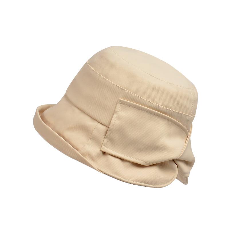 New Spring and Summer Hat Femininity Versatile Face Small Bucket Hat Fashion High Sense Bow Basin Hat
