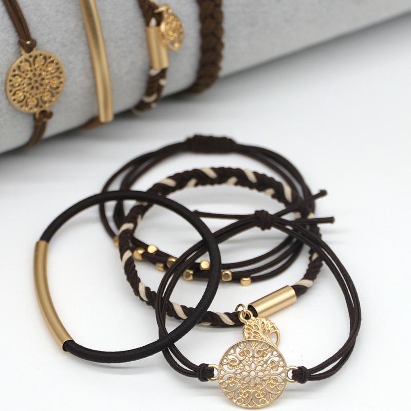 10pcs/set Fashion Bohemia Hair Rubber Bands For Women Elastic Boho Bracelet Hair Tie Girls Ponytail Holder Scrunchies For Hair