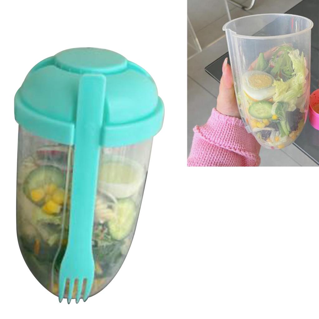 Tasse à Salade de Petit-Déjeuner aux Légumes Portable Saine Tasse Shaker à Salade avec Couvercle et Fourchette