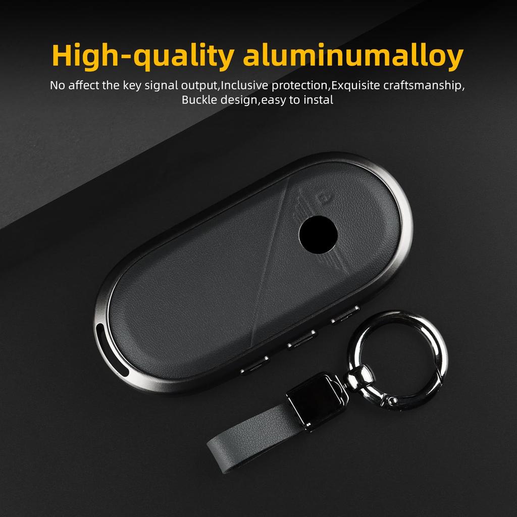 KUNGKIC Aluminum Alloy Leather Protector Smart Key Case Keychain for Mini Cooper S F65 F66 F67 Countryman U25 ACEMAN J05