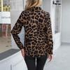 Cross-Border Women's Long-Sleeve Leopard Print Collar Shirt