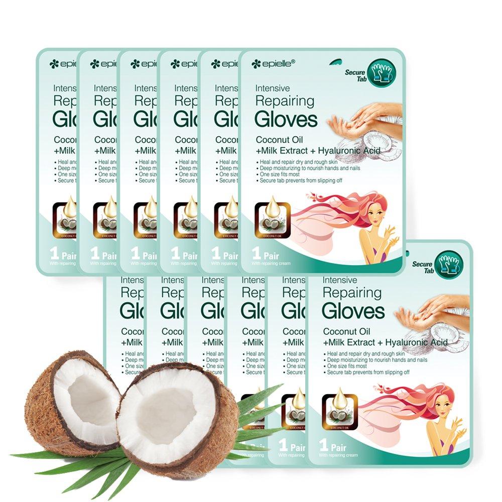 EPIELLE Intensive Repairing Coconut Hand/Foot Moisturizing Mask Pack 12 Pack