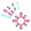 24 Pcs Coconut Tree Stick On Nail Gradient Artificial Nail Short Square False Nail Glossy Press On Nail for Woman Girls