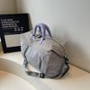 Nylon Duffel Bag for Women and Men Large Capacity Travel Gym Bag with Grid Pattern Design Hand Carry Shoulder Bag for Short Trip