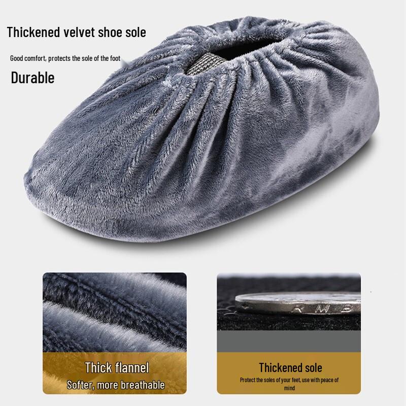 JAJALIN Reusable Non-Slip Flannel Shoe Covers