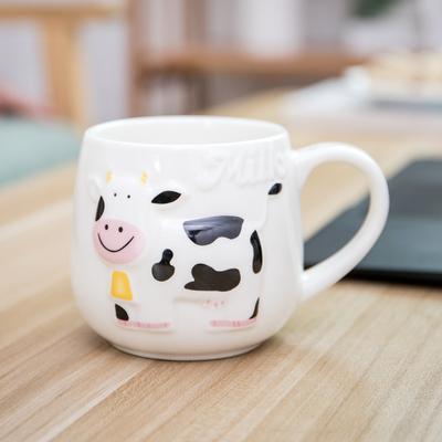 Keramisk Mugg med Tecknat Djur Söt Ko Kaffekopp Kreativ Hemmjölktekopp Kontors Tekopp Barns Helgpresent Muggar