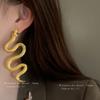 Silver Needle Diamond Metal Serpentine Earrings Personality Exaggerated Design Sense Earrings Niche Fashion Temperament Earrings Women