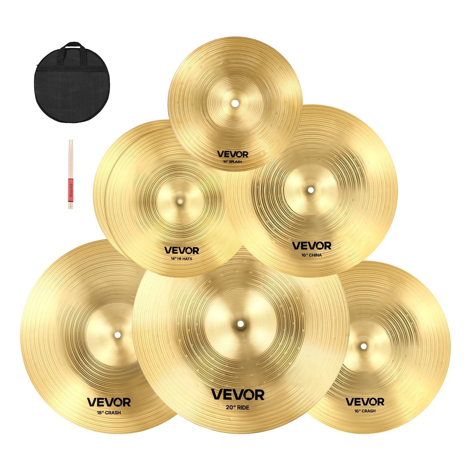 VEVOR Cymbal Pack 6 Pieces Cymbal