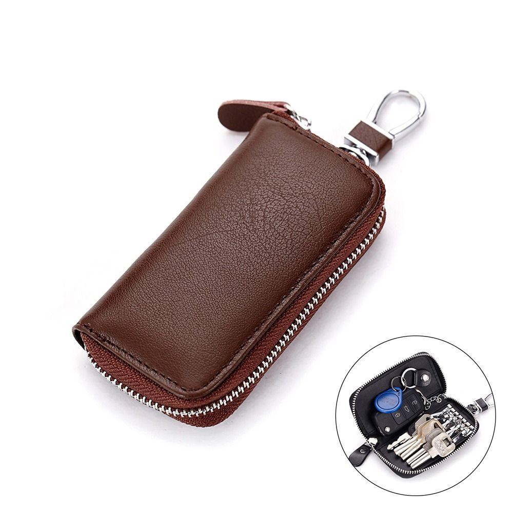 Mini Purse Genuine Leather Key Bag Zipper Car Key Case Key Holder Organizer Pouch  Men Women