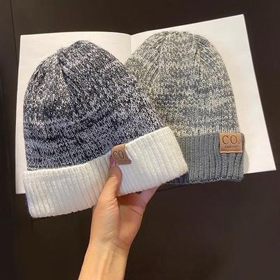 Cold Hat Men's Autumn and Winter Tide Warm Knitted Hat Versatile Velvet Ear Protector Wool Hat Women's Bag Head Hat