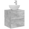 Wall Mounted Washbasin Cabinet In Concrete Grey 49.5 X 35 X 63 Cm