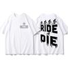 Unisex Biker Theme Graphic TShirt Hot Pink Graffiti Letter Print Short Sleeve Crew Neck Casual Motorcycle Fan Tees Tops