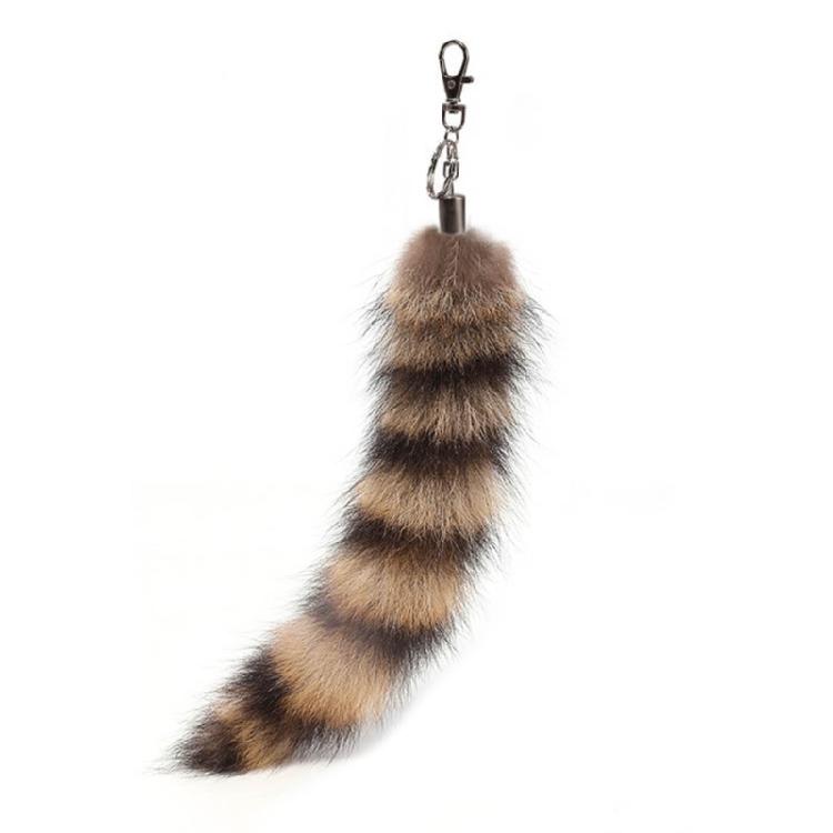 

Cute Foxes Racoon Tail Keychain Bag Hanging Ornament Keys Holder Backpack Decor 1