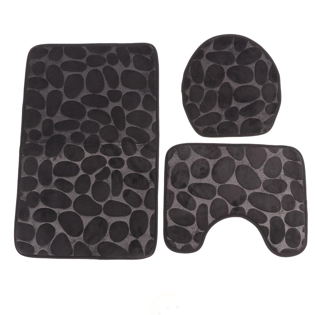 Conjunto de 3 Tapetes de Banheiro Forma U Tapete para Vaso Sanitário Tampa de Vaso Sanitário Tapete de Banho Absorvente de Água Antiderrapante Tapetes de Banho para Treinamento de Penico Crianças Adulto